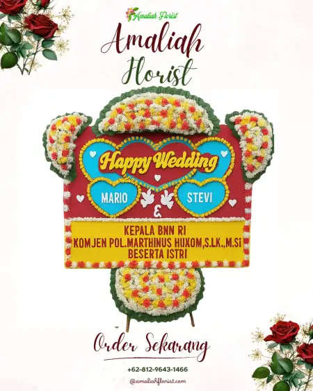 Papan Bunga Pernikahan Tampan